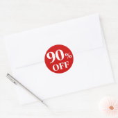 90% KORTING Rode Achtergrond Klassieke Ronde Stick Sticker (Envelop)