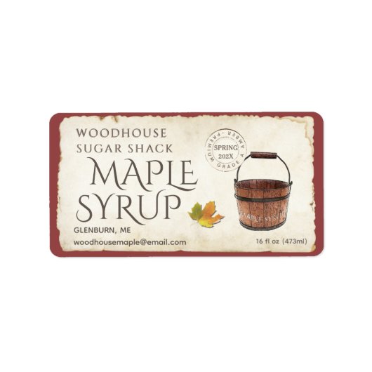 90 Labels Maple Syrup Sap Bucket Leaf Postmark (Voorkant)