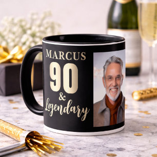 90 & Legendarische Gouden 90ste Verjaardag Foto Mok