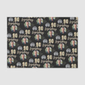 90 & Legendary 2 Photos 90th Birthday Gold Tissuepapier (Voorkant)