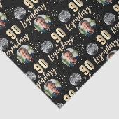 90 & Legendary 2 Photos 90th Birthday Gold Tissuepapier (Detail)