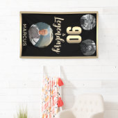 90 & Legendary 3 foto's 90e verjaardag goud Spandoek (Insitu)