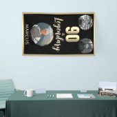 90 & Legendary 3 foto's 90e verjaardag goud Spandoek (Beurs)