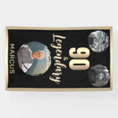 90 & Legendary 3 foto's 90e verjaardag goud Spandoek (Horizontaal)