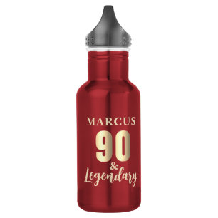 90 & Legendary Gold 90ste verjaardag Waterfles