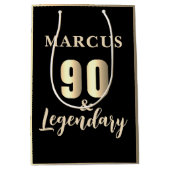 90 & Legendary Gold 90th Birthday Medium Cadeauzakje (Voorkant)