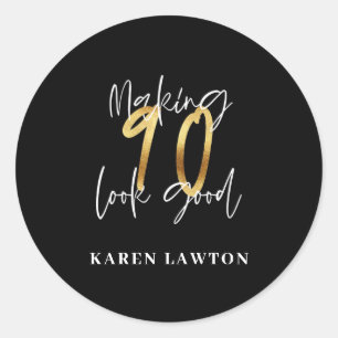 90 lijken een goede gouden verjaardag ronde sticker