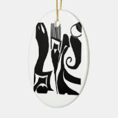 90 Linoleum Print Design Ornament (Links)