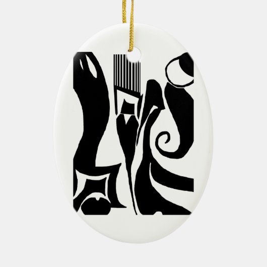 90 Linoleum Print Design Ornament (Achterkant)