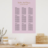 90 Paarse Simple Wedding Seating Chart Poster (Keuken)