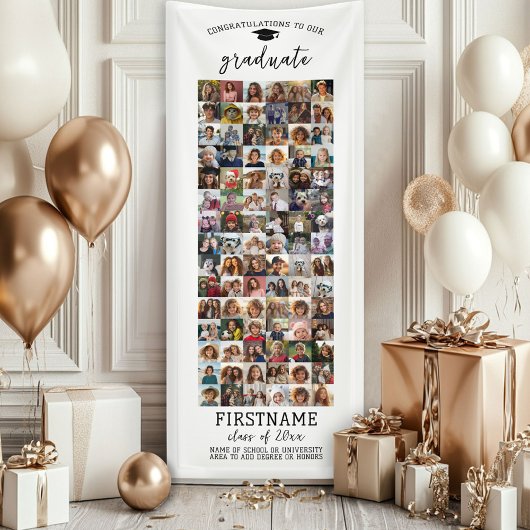 90 Photo Collage Afstuderen Modern Minimal White Spandoek