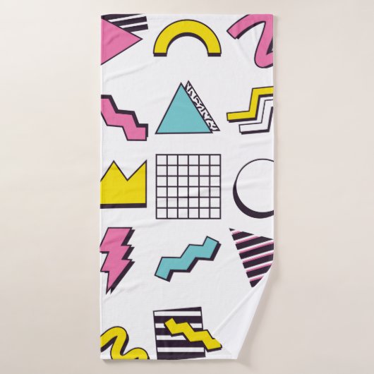 90 Pop Memphis Design Elements Badhanddoek (Badhanddoek)