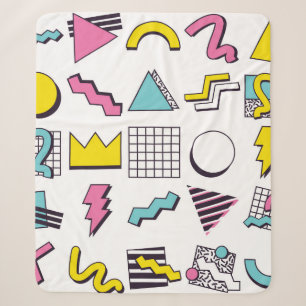 90 Pop Memphis Design Elements Sherpa Deken