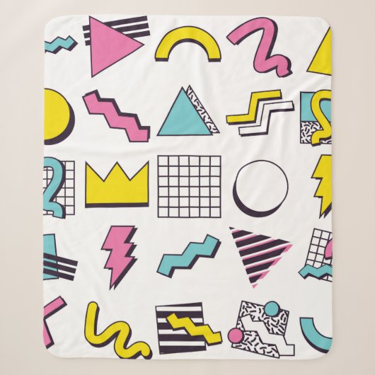 90 Pop Memphis Design Elements Sherpa Deken (Voorkant)
