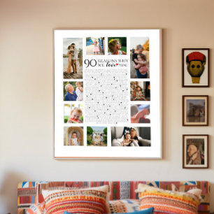 90 redenen waarom we van je houden foto collage ve poster