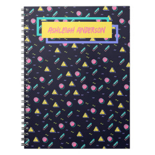  - 90 s Retro Arcade Geometric Pattern Notitieboek
