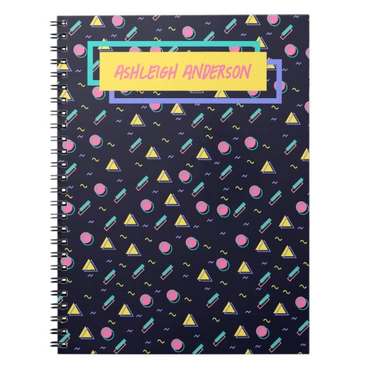  - 90 s Retro Arcade Geometric Pattern Notitieboek (Voorkant)