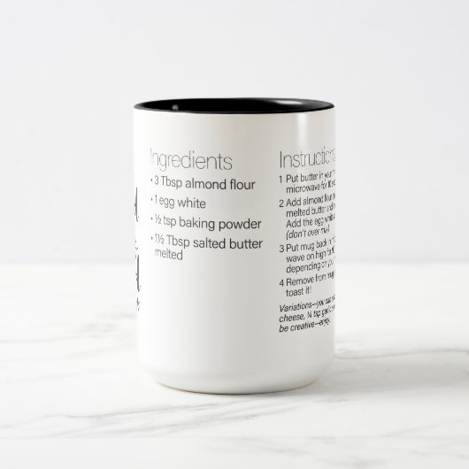 90 Seconde recette de pain à base de clés—LRG MUG (Centre)