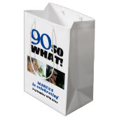 90 So what Funny 90th Birthday 2 Photo Collage Medium Cadeauzakje (Achterkant Gekanteld)