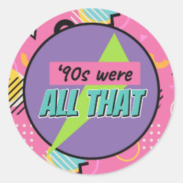 '90' waren al zo kietel, 90 jaar kietelaar, 90 dec ronde sticker