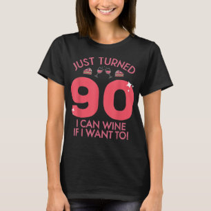 90 wijn draaien als ik 90-jarige gag wil. t-shirt