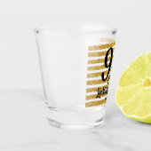 90 Ziet er goed uit, Gold Faux Glitter Stripe Cust Shot Glas (Links)