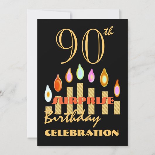 90e - 99e ANNIVERSAIRE Invitation à la fête d'anni (Devant)