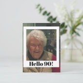 90e anniversaire cadre photo moderne carte postale (Debout devant)