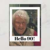 90e anniversaire cadre photo moderne carte postale (Devant)