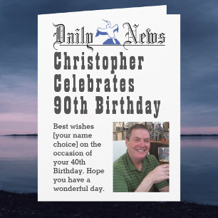 90e anniversaire - Carte d'anniversaire à personna