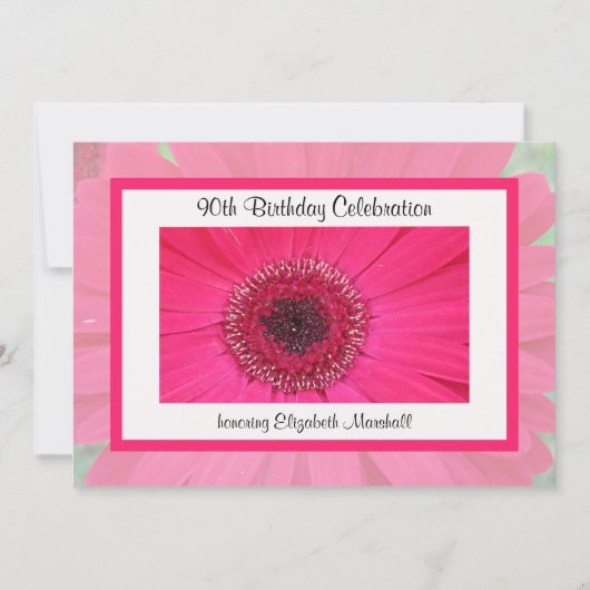 90e anniversaire de fête Invitation Gerbera Daisy (Devant)