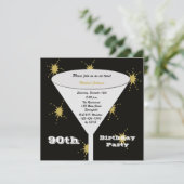 90e anniversaire de fête Invitation or 90e toast (Debout devant)