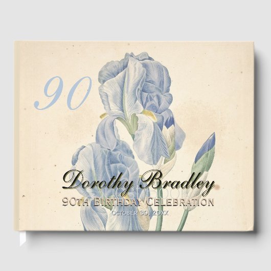 90e anniversaire de fête Irises Livre d'invité per (Recto)
