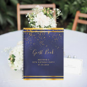 90e anniversaire fête 90 livre d'or bleu foncé