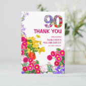 90e anniversaire fête bouquet floral carte de reme (Debout devant)