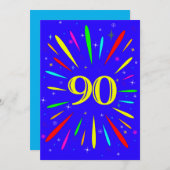 90e anniversaire Fête Invitation Explosion (Devant / Derrière)
