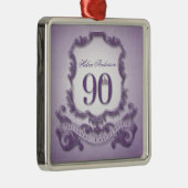 90e anniversaire Fête Ornement personnalisé (Droite)