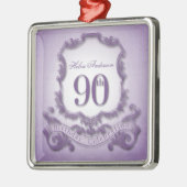 90e anniversaire Fête Ornement personnalisé (Gauche)