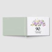 90e Anniversaire Fête Purple Floral Livre d'invité (Complet)