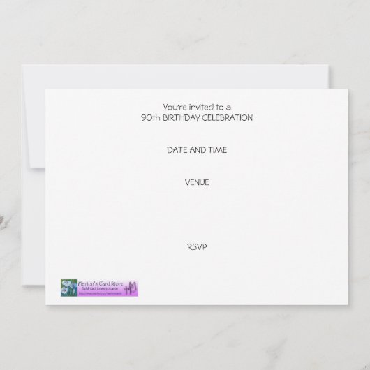 90e anniversaire invitation (Dos)