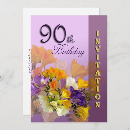 90e anniversaire invitation (Devant / Derrière)