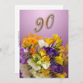 90e anniversaire Invitation à la fête - (Devant / Derrière)