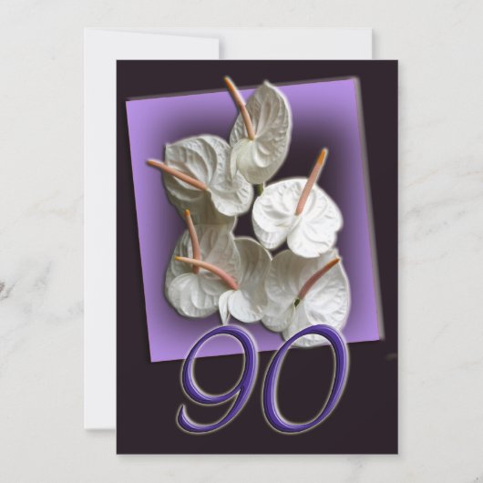 90e anniversaire Invitation à la fête - Antheriums (Devant)