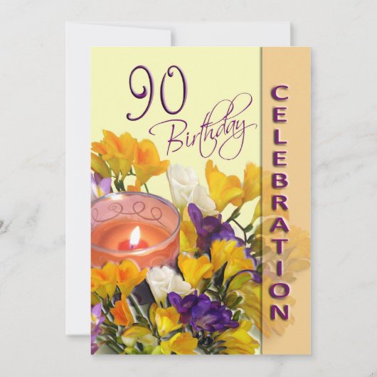 90e anniversaire Invitation à la fête des célébrat (Devant)