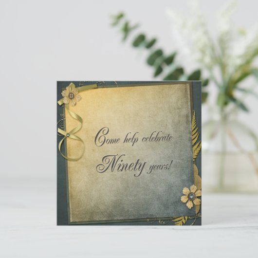 90e anniversaire Invitation à l'ancienne (Debout devant)