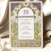 90e anniversaire Invitation Art nouveau Daisies