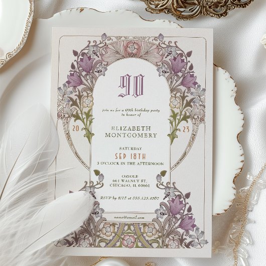 90e anniversaire Invitation Art Nouveau W. Morris