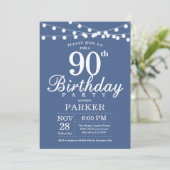 90e anniversaire Invitation Bleu (Debout devant)