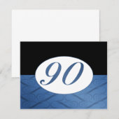90e anniversaire Invitation (bleu) (Devant / Derrière)