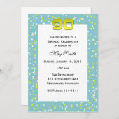 90e anniversaire Invitation Confetti (Devant / Derrière)